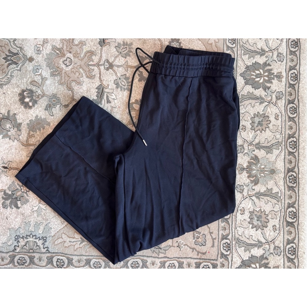 Serra Womens Black Wide Leg Lounge Pants Elastic Drawstring Waist Size XL 16-18